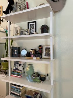 Nathan James White 6-Shelf Ladder Bookshelf