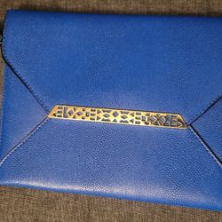 Stella & Dot Blue Envelope Clutch Wristlet 