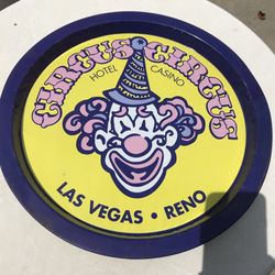 Vintage Tin Serving Plate Circus Circus Las Vegas Reno