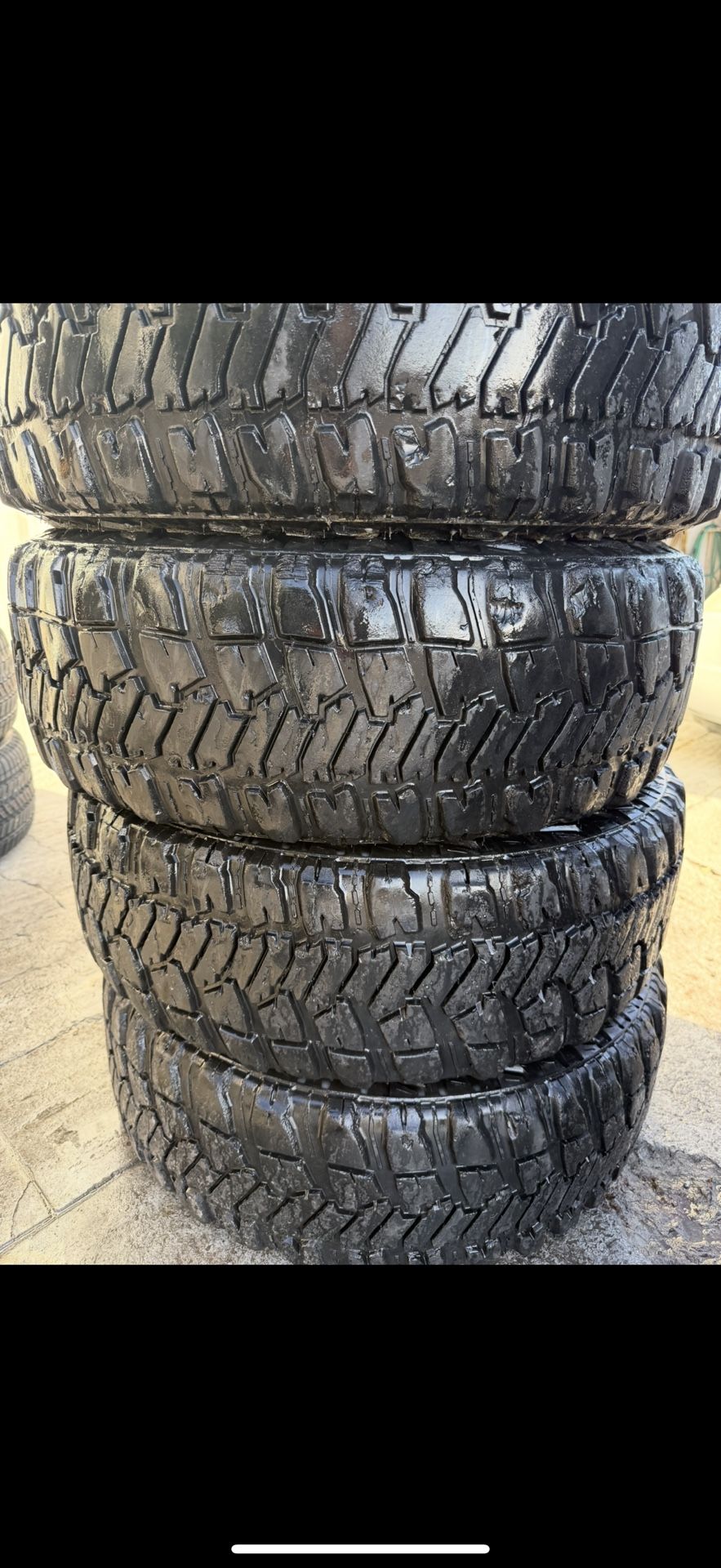 LT285/75R16 10 ply 4 used tires good year wrangler M/T
