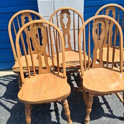 Solid oak chairs.