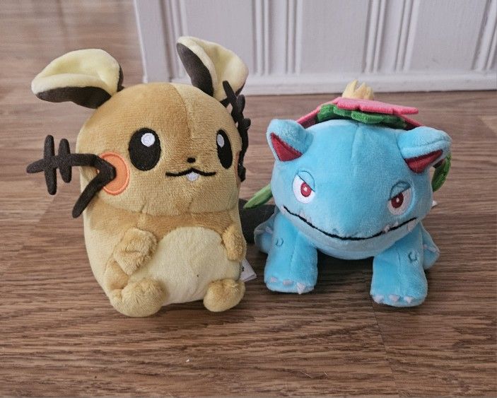 Dedenne and Venusaur Pokemon 6" plush toy