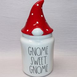 Rae Dunn Red Gnome Sweet Gnome Canister – Kitchen Storage Ceramic Perfect For Christmas!
