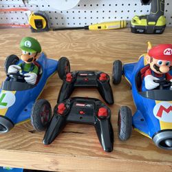 Mario And Luigi RC Cars With Rechargeable Battery And Remotes 