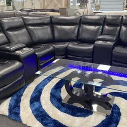 Power Black sectional+LED $59 Down No credit needed$$