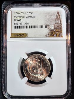 2026-P Mayflower Compact Quarter NGC MS65 – America 250 – $20