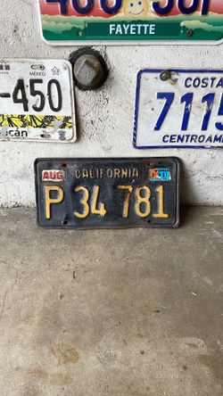 License plate, black and yellow