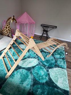 Wooden Pikler Triangle Climbing Set with Slide
