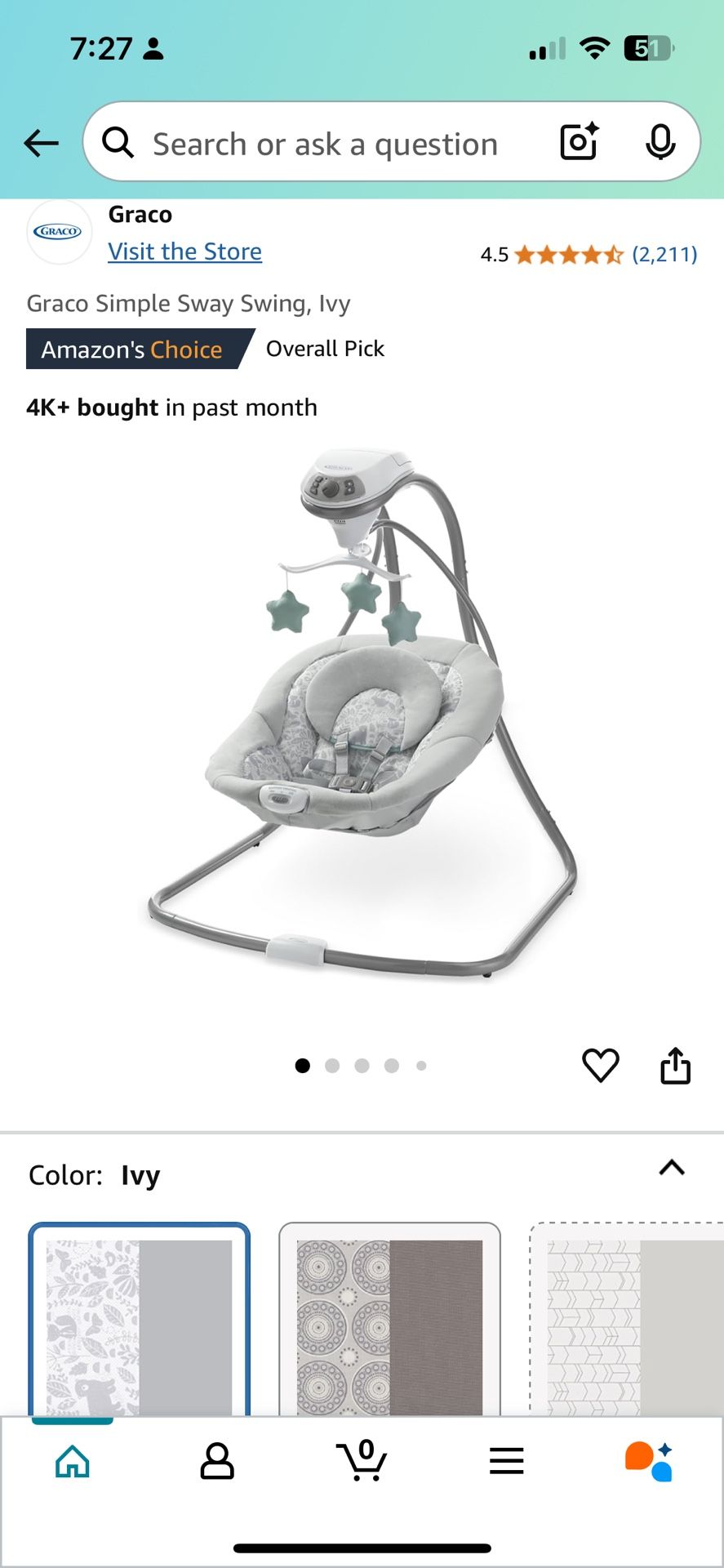 Graco Baby Swing For Sale