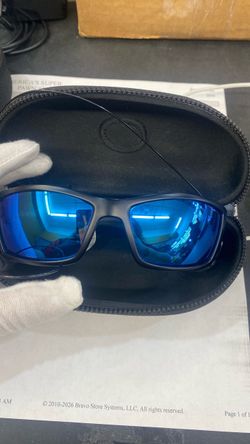 Sunglasses with Blue Mirror Lenses and Case
