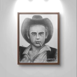 James Dean Charcoal Drawing 