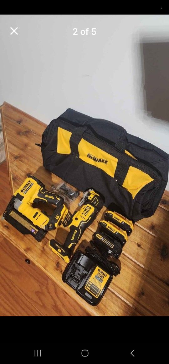 Dewalt 20V 'Max XR' Pin Nailer, Multi-tool, Batteries, Charger, Carry bag