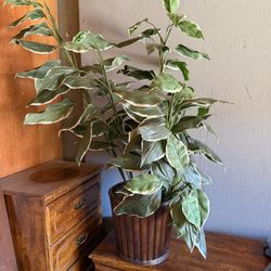 Large 57” Tall Faux Plant in Decorative Pot – Realistic Artificial Indoor Tree