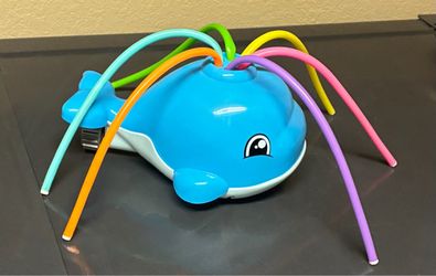 Play Day Whale Sprinkler with Colorful Water Tubes for Kids