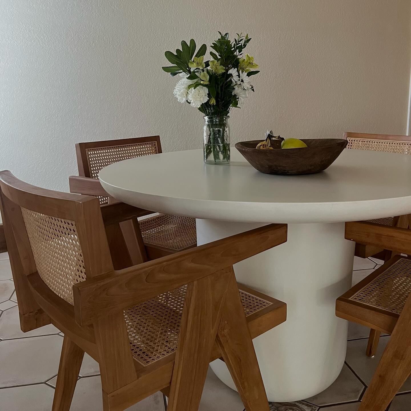 CB2 Lola 45" Round Ivory Concrete Dining Table — Moving Sale!