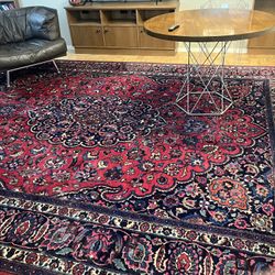 Persian Mashad Wool Rug And Pad- hand-knotted wool - 13.3 ft x 10.3 ft.  In San Francisco   Wholesale Price Is $3250. Cash Only