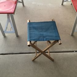 Camp Stool* Awesome**wood Frame**Canvas Seat*