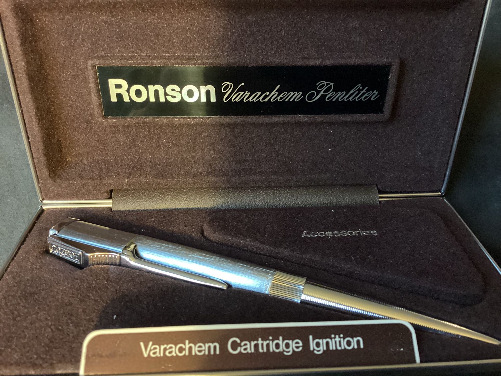 Vintage Ronson Pen Lighter Varachem Penliter Ink Pen Inkpen in