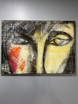 Abstract Face Painting Modern Canvas Art Large Wall Decor Contemporary