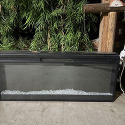 Black, Electric Fireplace