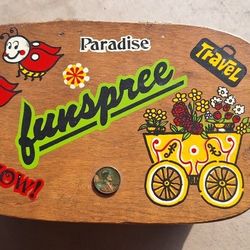 RARE VINTAGE "1965" Ladies Signed CARO NAN Élégance Wooden Basket Lidded Purse 