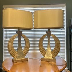 Beautiful Matching Set Of Modern Table Lamps- Heavy, Quality Build