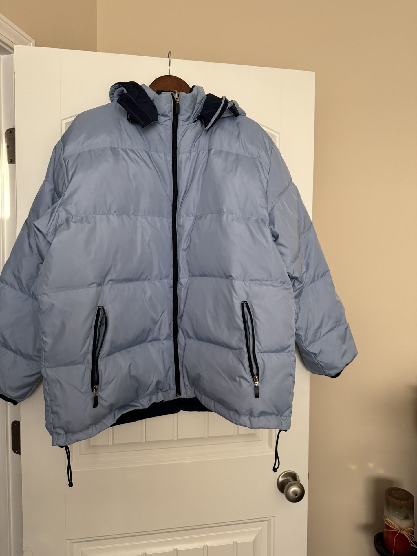 Light blue and Dark blue Reversible Puff Jacket