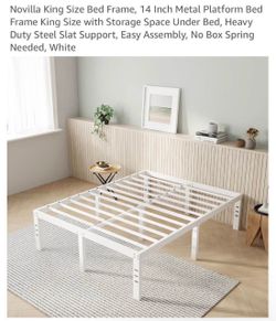 KING 14” Bed Frame White