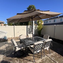 Patio Furniture Set With Umbrella 