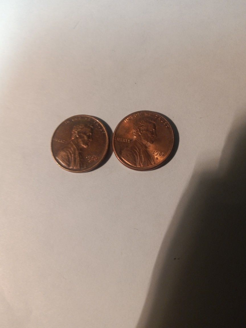 1970s Small Penny,1982 Small Penny Rare.