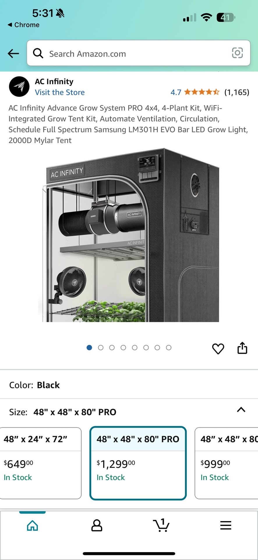 AC Infinity Advance Grow System PRO (4x4 / 48x48x80) (MSRP $1299.99)