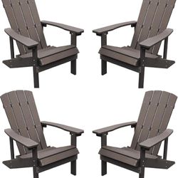 Brand New Poly Furniture Set of 4 Adironak Lounge Chairs Outdoor Patio Furniture 