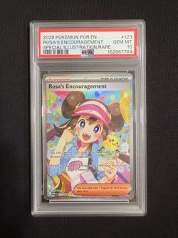 PSA 10 Rosa's Encouragement 123/088 SIR - Perfect Order - Pokemon TCG Card