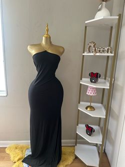 Black Strapless Maxi Bodycon Dress