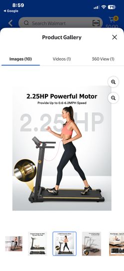 UREVO Folding Treadmill, 2.25HP Portable Mini Treadmills for Home Office, Compact Threadmill with 12 HIIT Modes, LCD Display, 265 lbs Capacity