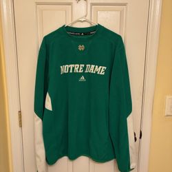 Notre Dame Fighting Irish Green Adidas College Pullover Crewneck Sweater