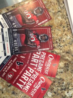 Texans vs 59ers Section 324 Row E seats 5/6