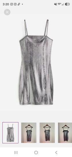 Silver mini women dress costume