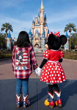 Minnie Mouse Upcycled Flannel lightweight hoodie