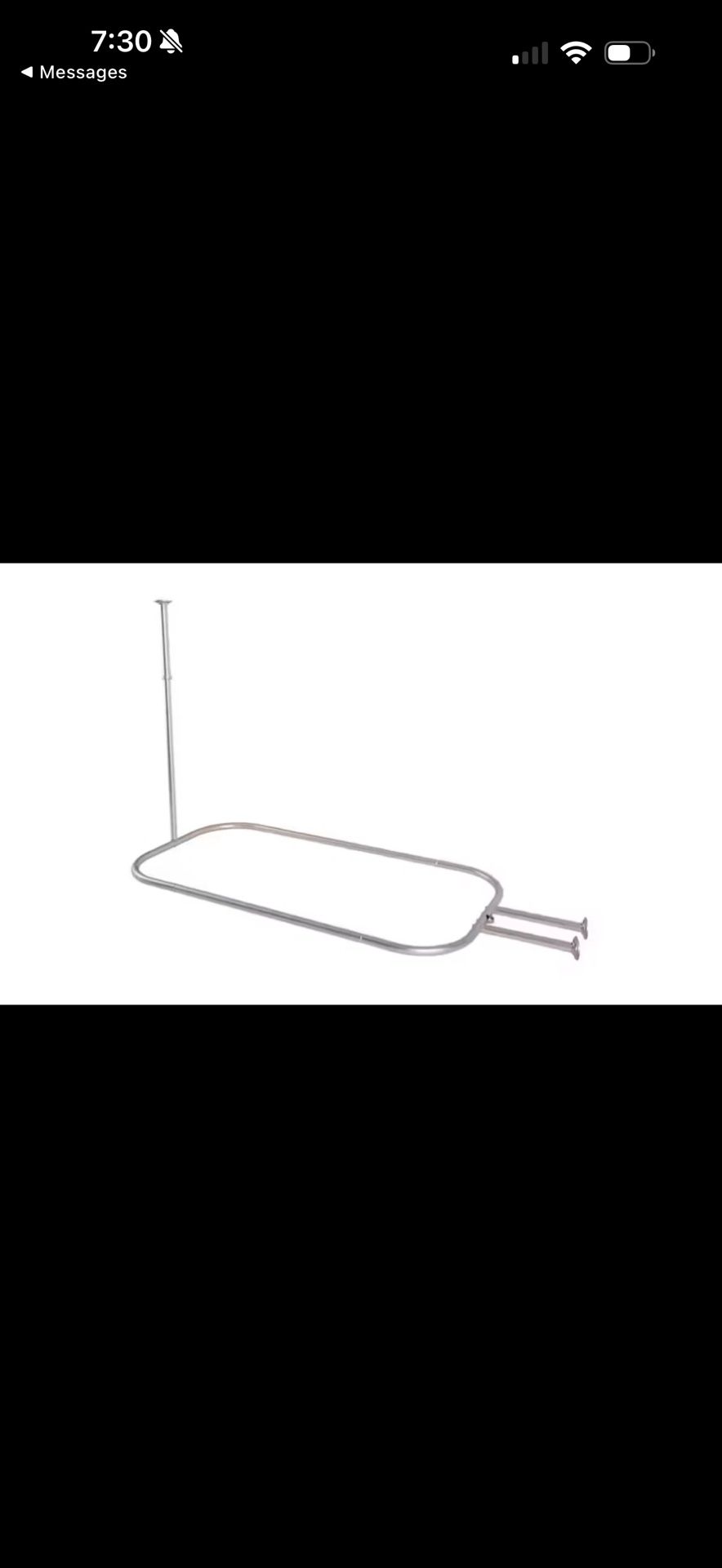 Utopia Alley Rustproof Wall Mounted 46 x 22in. Aluminum Hoop Shower Rod