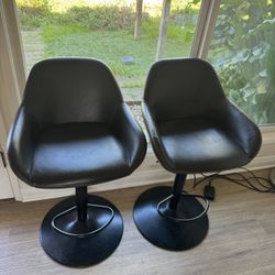 Leather Bar Stools Black