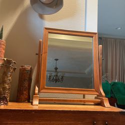 Solid Wool Table Mirror Vintage 