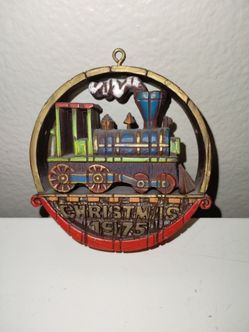 Vintage Hallmark Christmas Ornament 1975 Nostalgia Train Locomotive VTG
