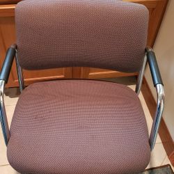 Steelcase Chrome Lavender Upholstery Swivel Chair