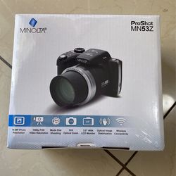 Minolta Pro Shot 16 Mega Pixel HD Digital Camera with 53x Optical Zoom, Full 1080p HD Video & 16GB SD Card, MN53Z, Black