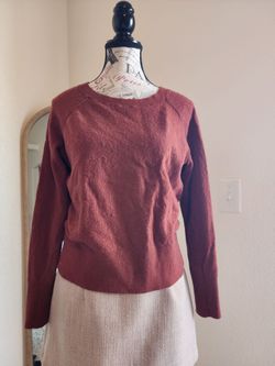 Burgundy Crew Neck Knit Sweater