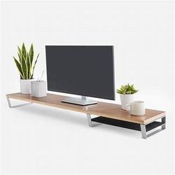Wood Monitor Stand in Black Walnut and Space Gray