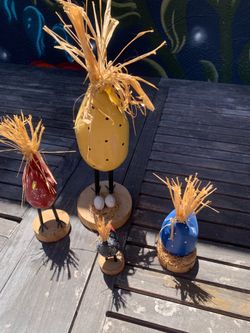 Edith John folkart chickens set of 4