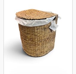 Woven Seagrass Laundry Hamper with Lid