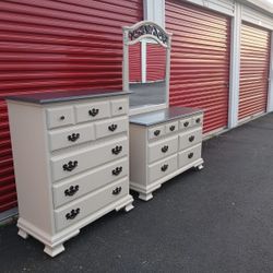 Dresser With Mirror And Tall Dresser In Good Condition 